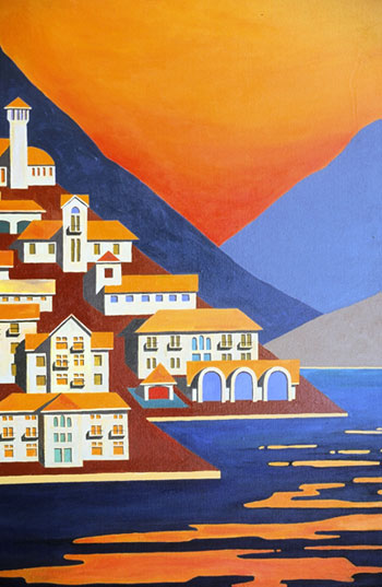 Hillside Acrylic on Canvas Painting Hillside Acrylic on Canvas Painting